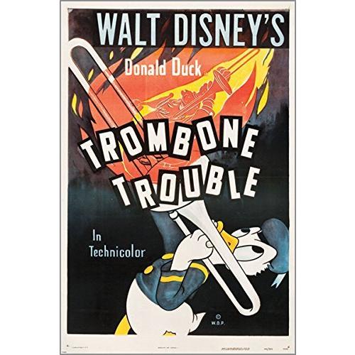 送料込 1944トロンボーンtroubleクラシック映画ポスターdisney S Donald Duck 24 X 36ヴィンテージgem 並行輸入 ポスターフレーム Travisdurden Com