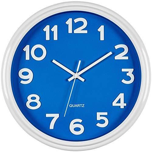 激安通販 Bernhard Products 12.5インチホーム/キッチン/リビングルーム/ベッドルーム/オフィス/保育園/ Clock Wall Blue 掛け時計、壁掛け時計