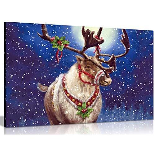 全商品オープニング価格 特別価格 クリスマス トナカイ キャンバス ウォールアート 写真 プリント カスタマイズ可 A0 91x61cm 36x24in ポスターフレーム Www Gatorheatandair Com