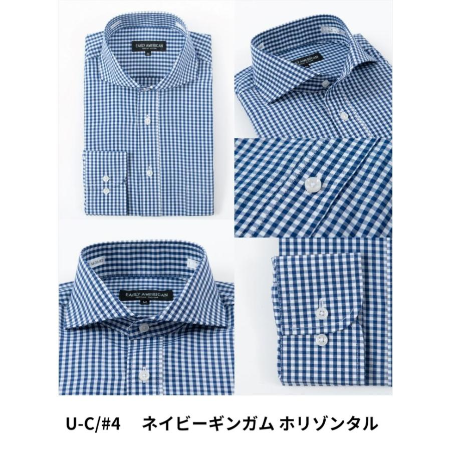 ワイシャツ 長袖 ボタンダウン ホリゾンタルカラー クレリックB/D