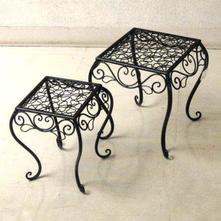 プランタースタンド ネストテーブル 197008 花台 2台セット 正方形角