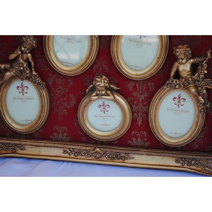 新登場 エンジェル 5天使 金彩ダマスク柄 薔薇のゴールドフォト