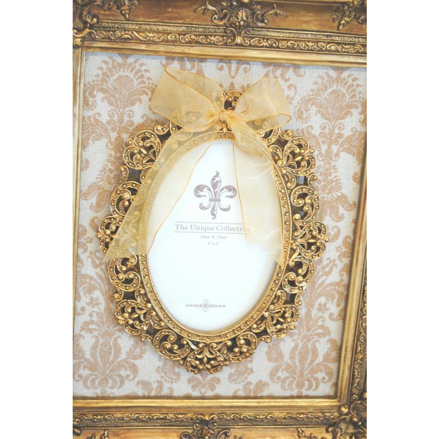 フォトフレーム リボン デコラティブ ゴールドフォトフレーム 壁掛け フレーム 写真額 アンティーク風 ガーリー 姫系 アンティーク 雑貨 照明 雑貨 アビヤント Yahoo 店 通販 Yahoo ショッピング