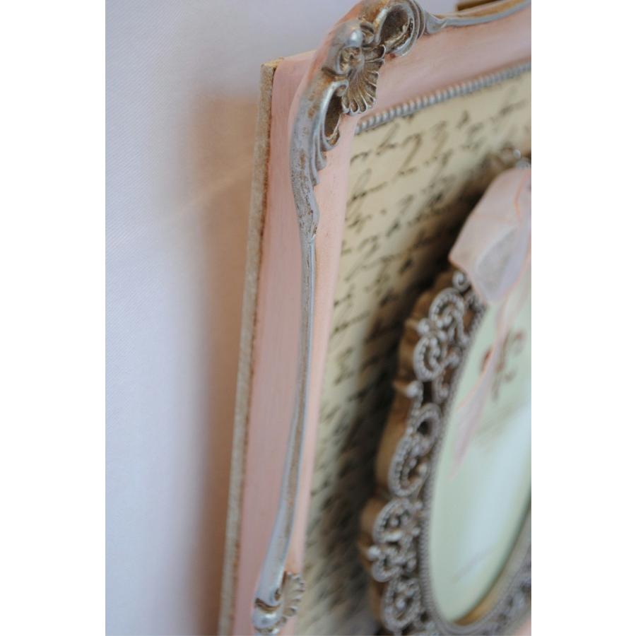 フォトフレーム 額入りフォトフレーム リボンフォトフレーム ピンク