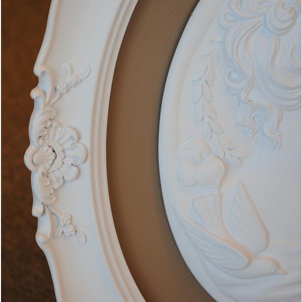 壁飾り オシャレ 楕円 貴婦人 カメオ ウォールオブジェ 額絵 レリーフ