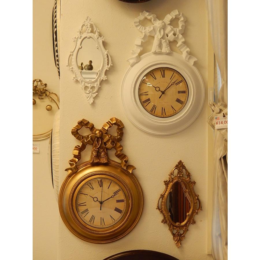 時計 リボン オシャレ 掛時計 壁掛け時計 ウォールクロック クラシック