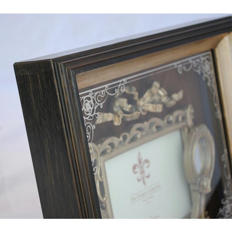 リボンフォトフレーム 手鏡 デコパージュ デコレーション フォト