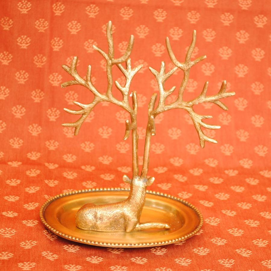 アクセサリースタンド おしゃれ シカ 鹿 真鍮製 アクセサリーホルダー