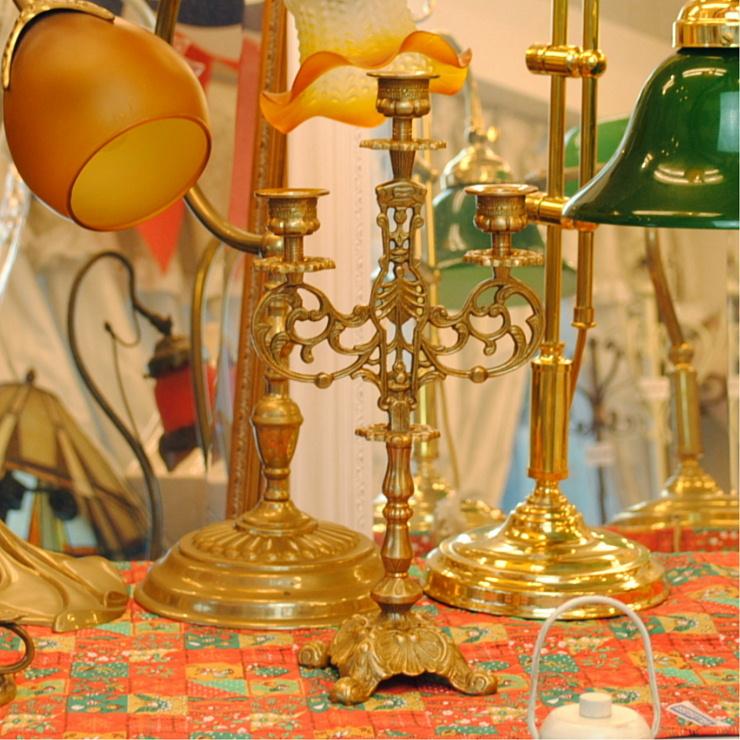 ブラス製 3灯キャンドルホルダー