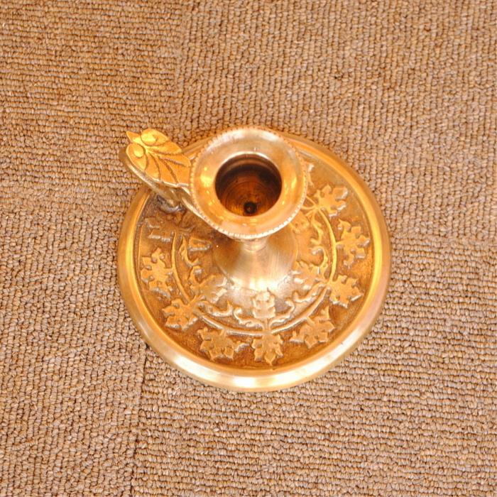 キャンドルホルダー おしゃれ 真鍮製 手燭 アンティーク調 キャンドル