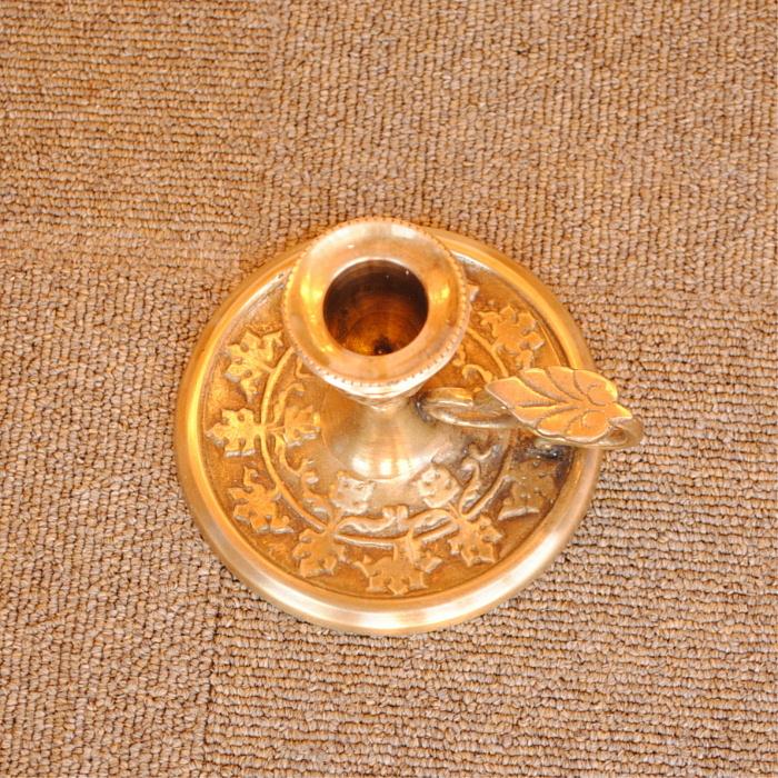 キャンドルホルダー おしゃれ 真鍮製 手燭 アンティーク調 キャンドル