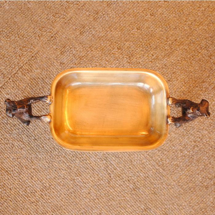 トレイ おしゃれ 真鍮製 プレート アンティーク調 ドッグ dog 犬