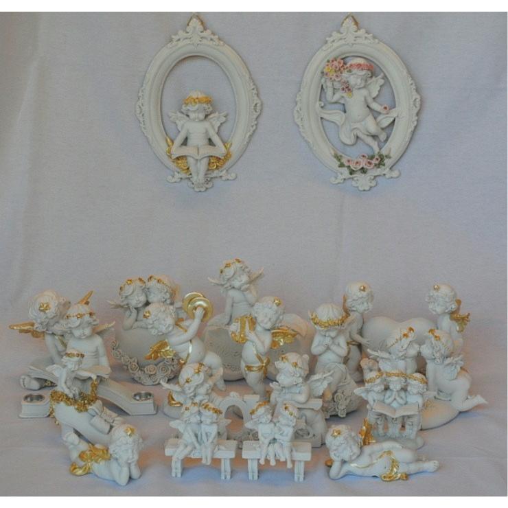 エンジェル 天使 頬杖天使 片肘天使 可愛い 寝そべる天使 2体セット 星