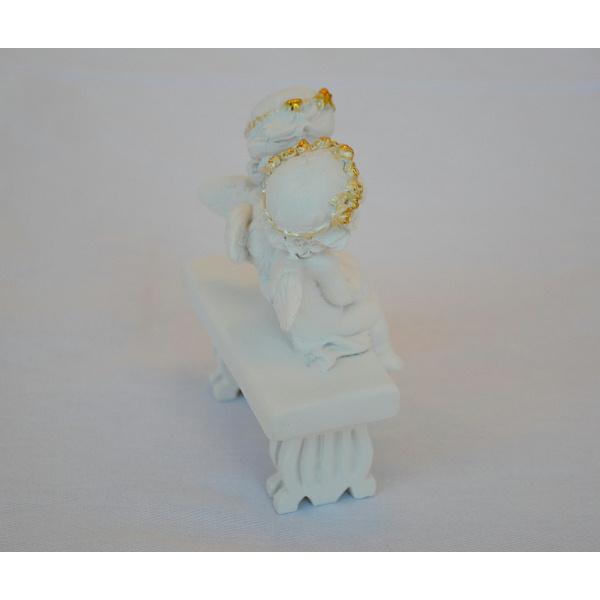 エンジェル 天使 可愛い バラ一輪 ベンチ ラブラブ天使 薔薇 バラ 薔薇