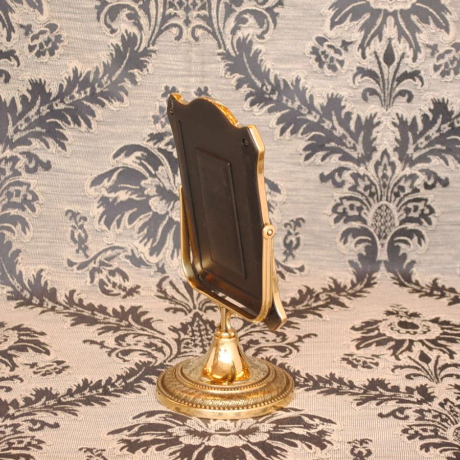 ミラー おしゃれ スタンドミラー 卓上鏡 アンティーク調 置き鏡 卓上