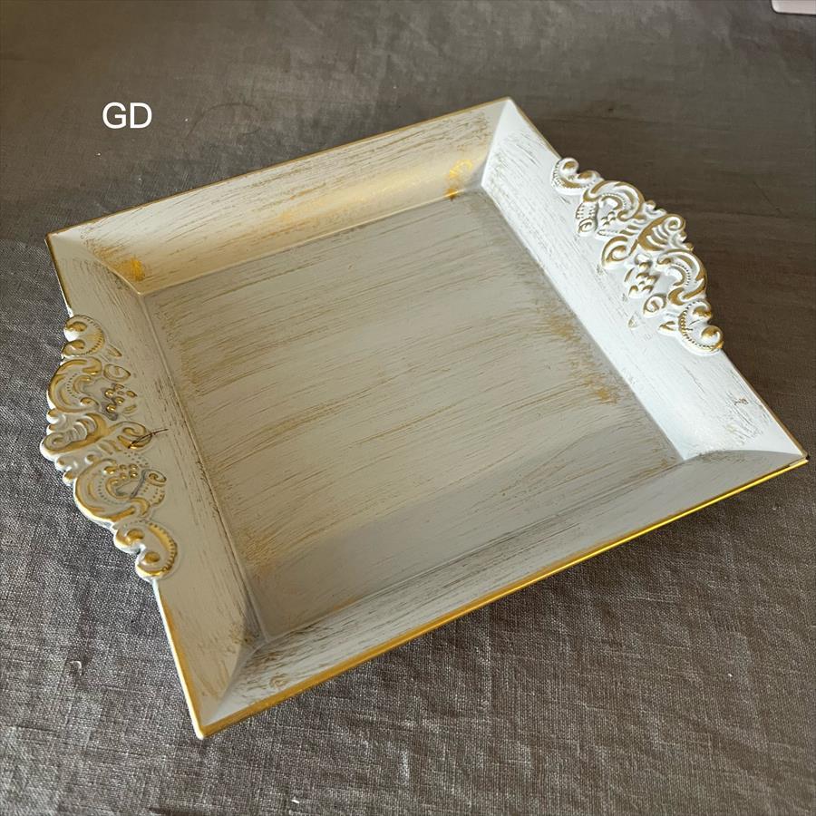 トレイ オシャレ トレー 23×19 ゴールド クラシック お盆 スクエア