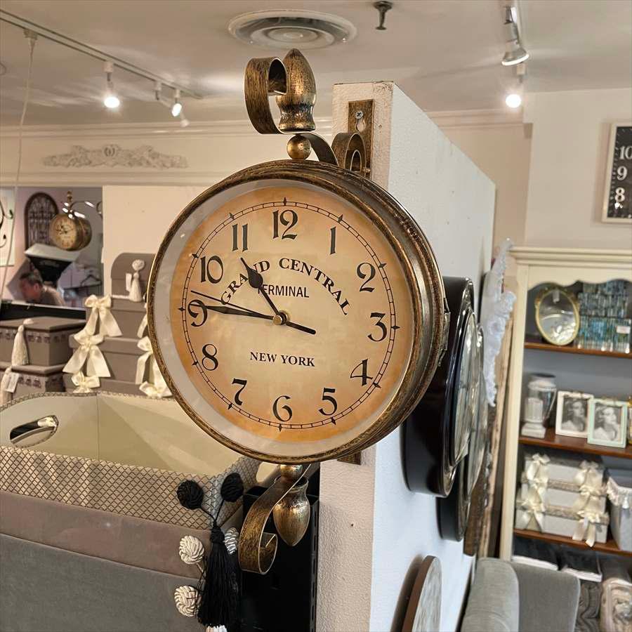 ステーションクロック 壁掛け時計 両面時計 アンティーク 57101WC 楽天市場】両面時計 壁掛け おしゃれ ステーションクロック