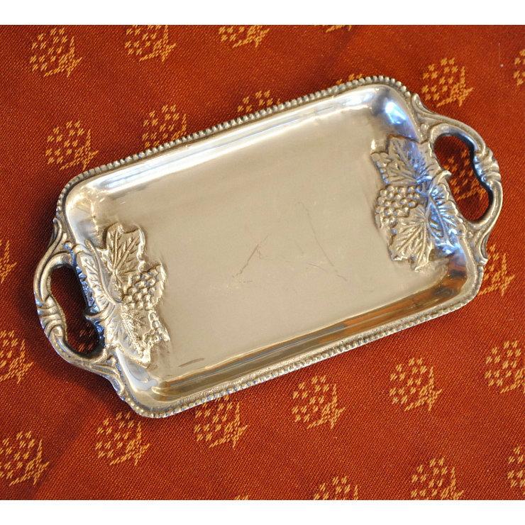 アンティーク シルバー 800 トレー 銀線細工の可愛いミニチュアトレイ