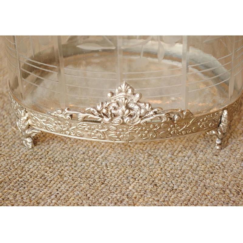 アンティーク⭐️コバルトブルー切子ガラス⭐️オルゴール付きリング