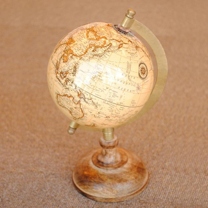 地球儀 おしゃれ 真鍮製 アンティーク調 木製 緯度 雑貨 オブジェ