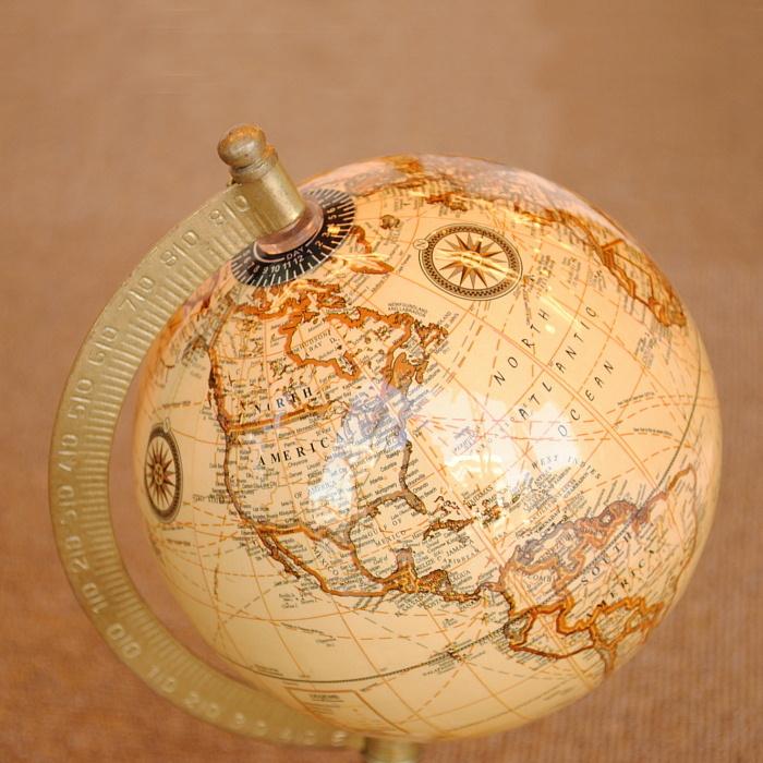 地球儀 おしゃれ 真鍮製 アンティーク調 木製 緯度 雑貨 オブジェ