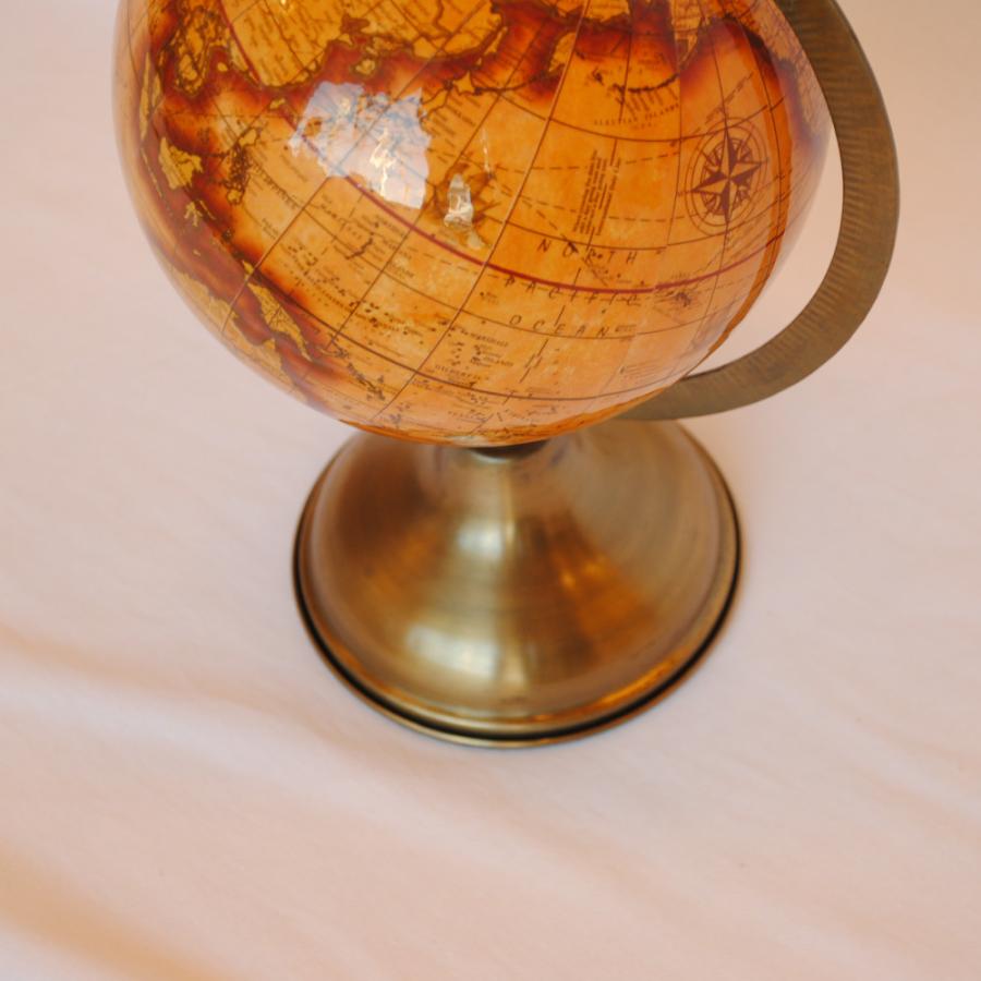 地球儀 おしゃれ 真鍮製 アンティーク風 木製 緯度 雑貨