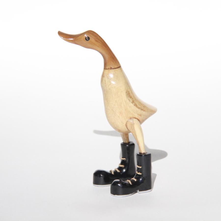 ダック カービング ブーツをはいたアヒル オブジェ デコイ バンブー