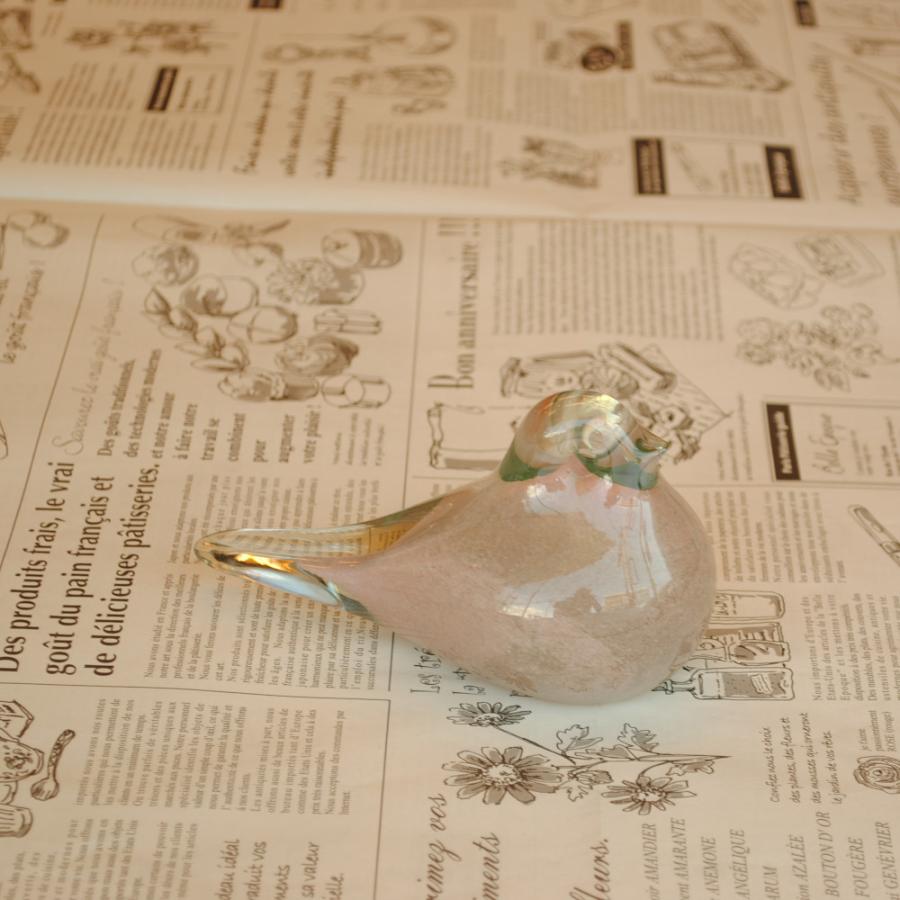 鳥 置物 オブジェ ガラス クリアパープルカラー グラスバード バード