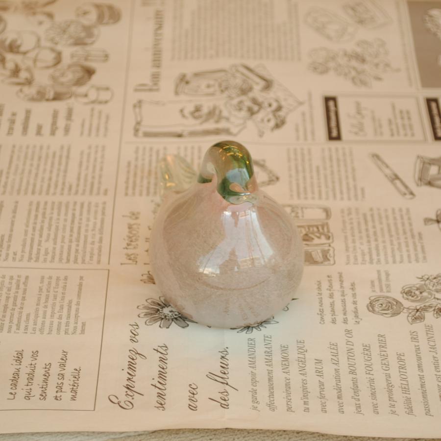 鳥 置物 オブジェ ガラス クリアパープルカラー グラスバード バード