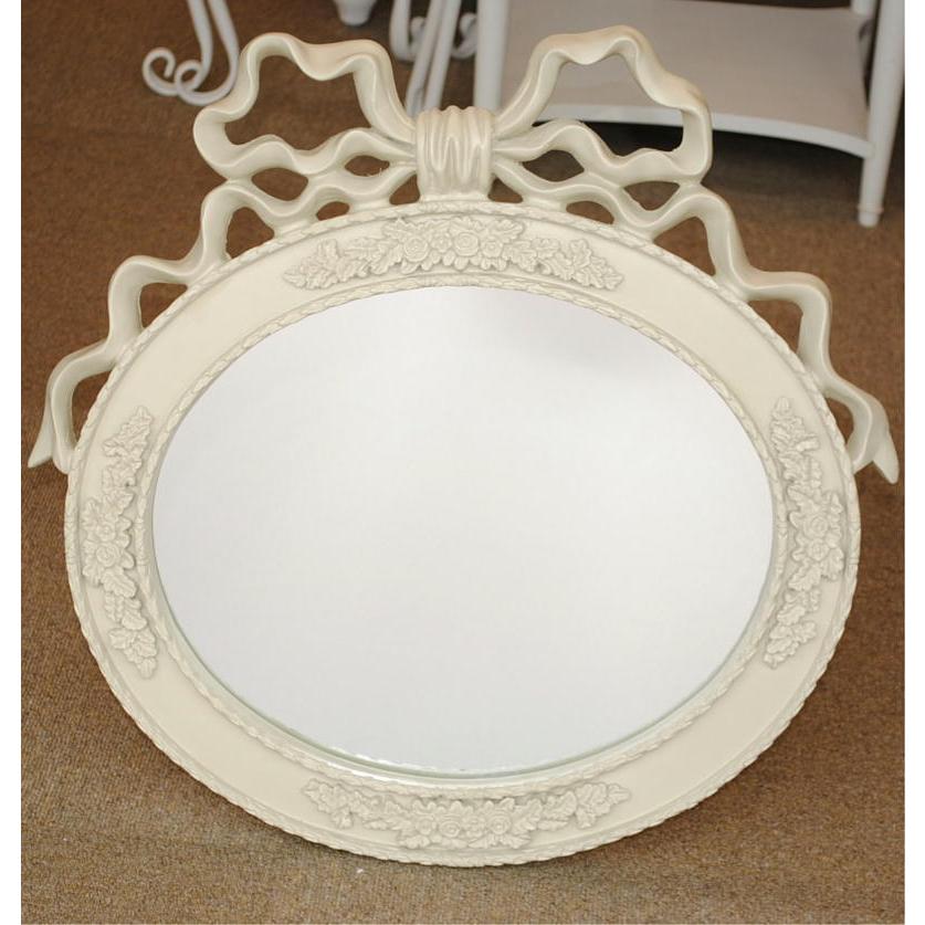 ミラー 壁掛け鏡 鏡 おしゃれ リボンミラー オーバルミラー ウォール