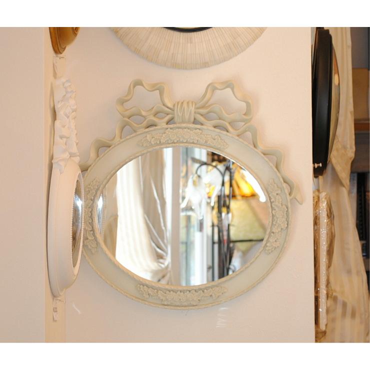 ミラー 壁掛け鏡 鏡 おしゃれ リボンミラー オーバルミラー ウォール