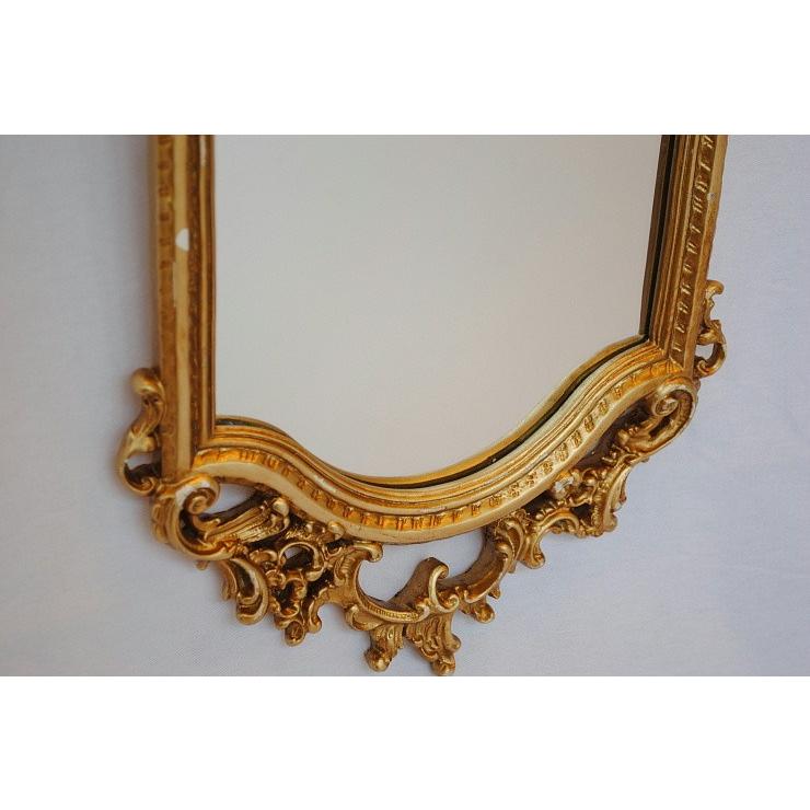 ミラー 壁掛け鏡 おしゃれ 長楕円形 ウォールミラー 金 ゴールド