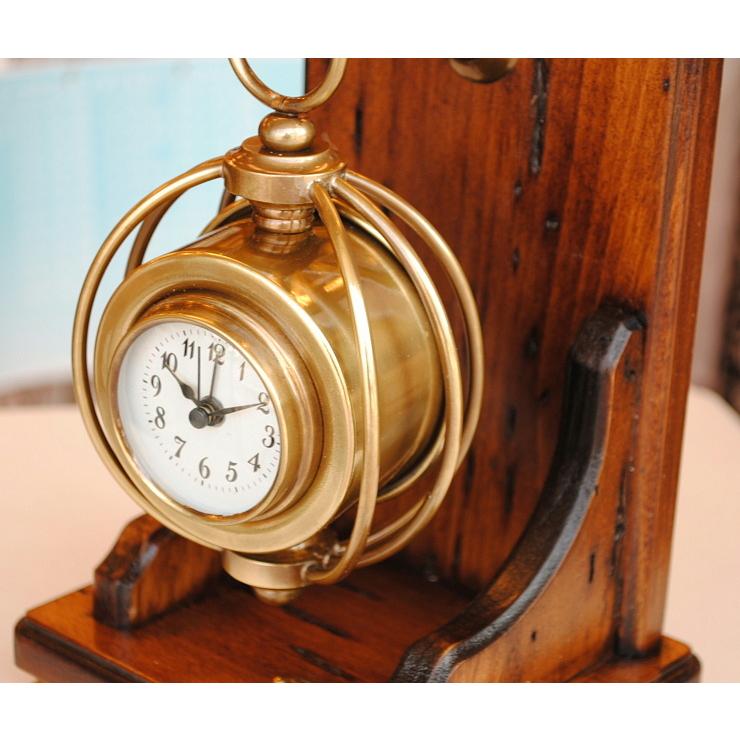 時計 置時計 オシャレ 目覚まし時計 アラーム付き時計 真鍮 卓上時計 クロック イタリア製 古木 クラシック エレガント デスククロック カパーニ CAPANNI 301010｜abiyanto-japon｜06