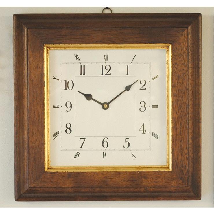 時計 壁掛け オシャレ イタリア製 木製 四角 ウォールクロック 