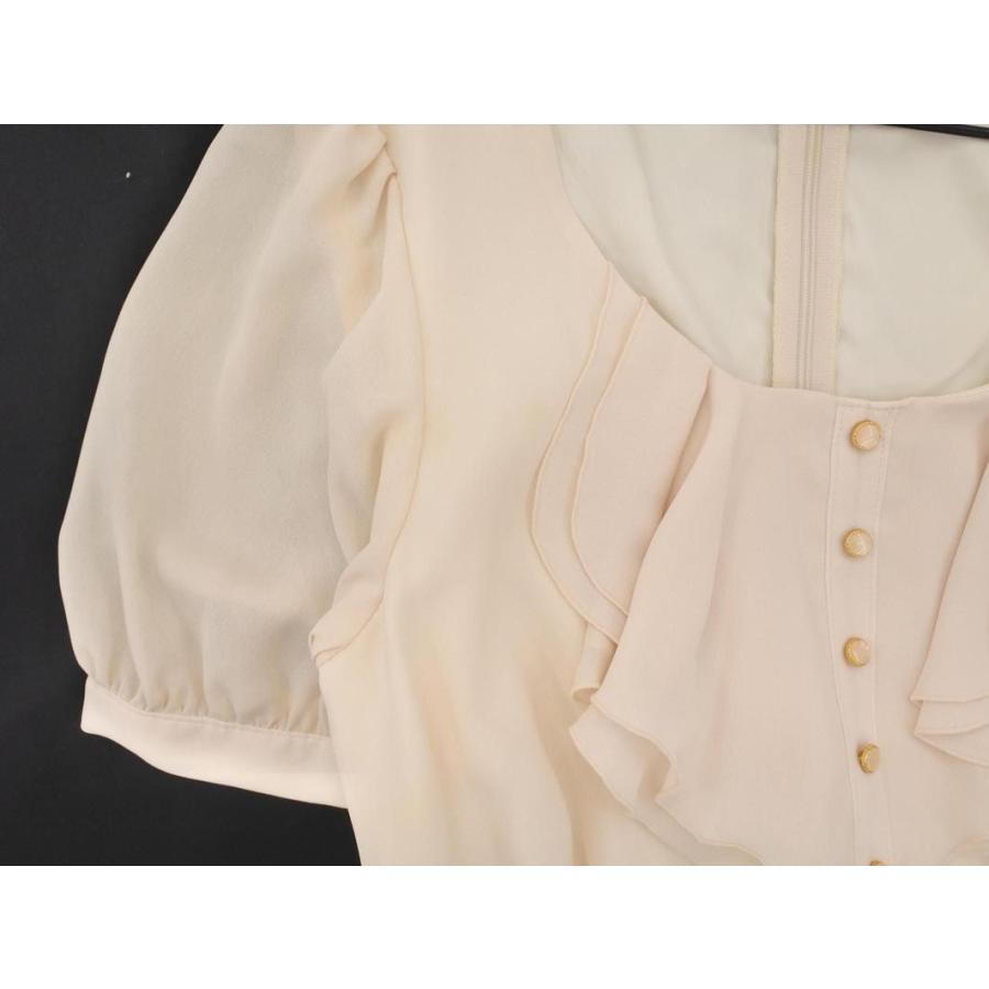LAISSE PASSE レッセパッセ ドット柄 フリル Aライン ワンピース 