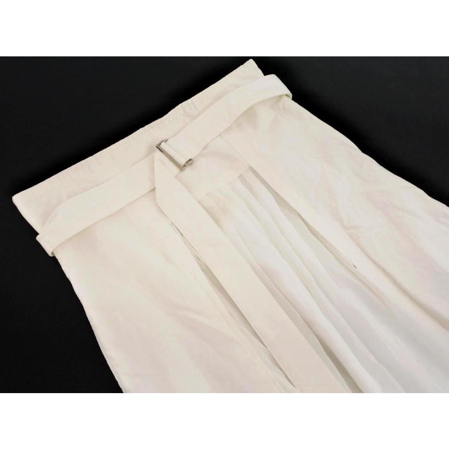 Ray BEAMS レイビームス プリーツ 切替 ロング スカート size0/白 