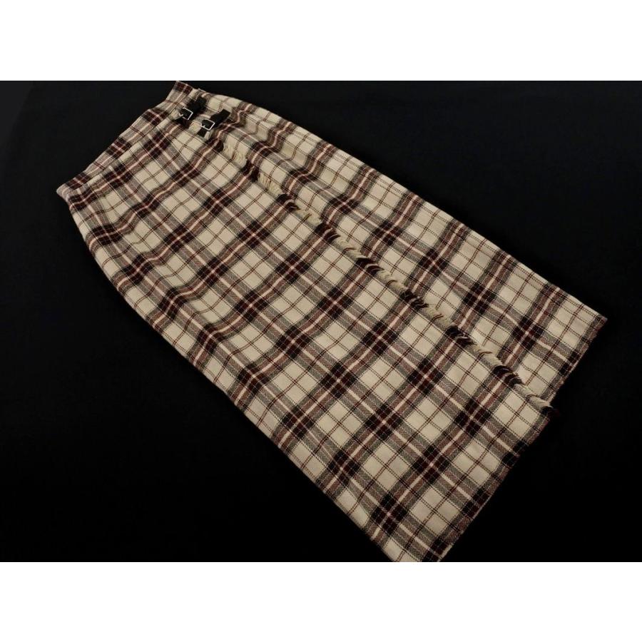 LOWRYS FARM ローリーズファーム リネン混 チェック ロング 巻き  