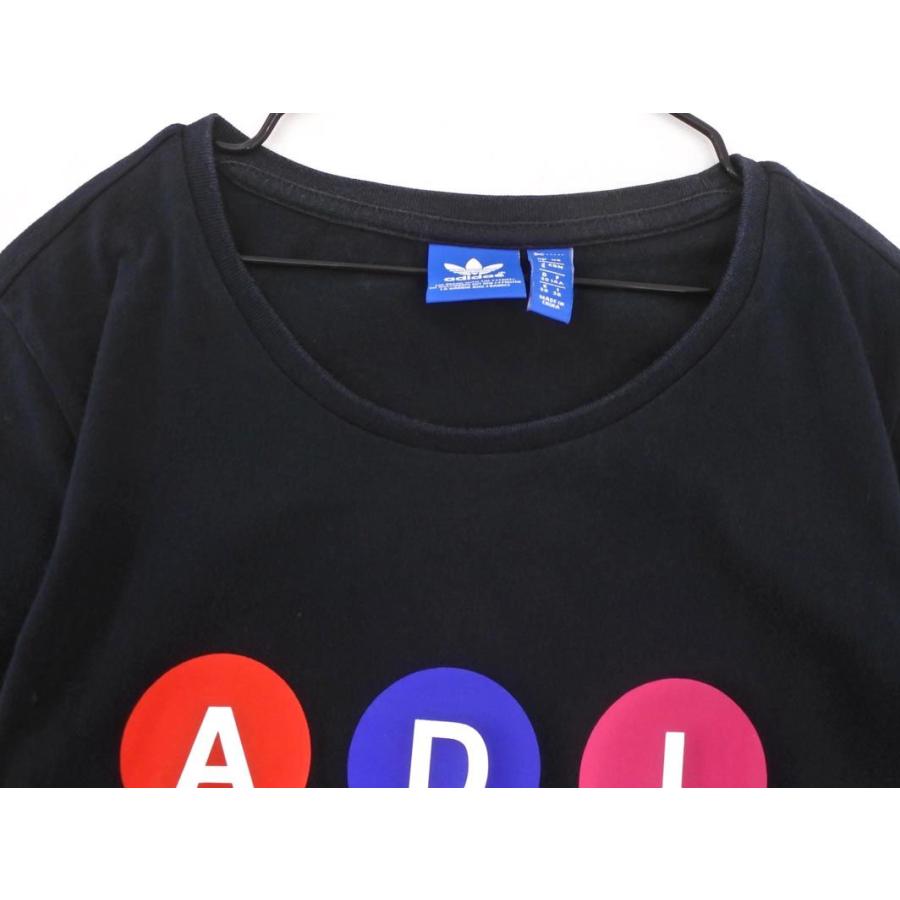 ネコポスOK adidas originals アディダスオリジナルス プリント Tシャツ sizeS/黒 ■◆ ☆ dfc7 レディース｜abj｜02