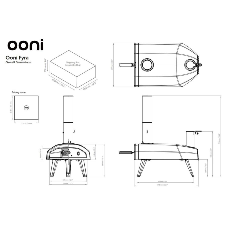 収納バッグ付き】ピザ窯 Ooni Fyra / ウニ ファイラ ピザ ペレット