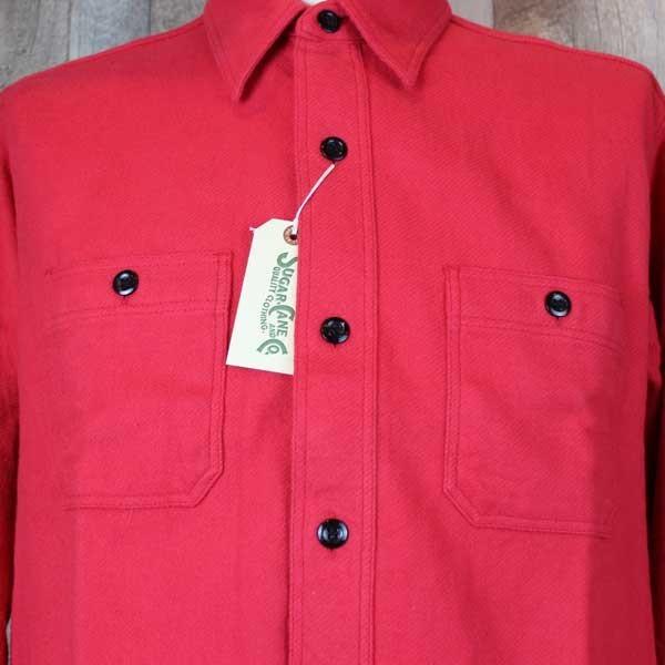 SUGAR CANE / シュガーケーン　SOLID TWILL WORK SHIRT SC27696RED｜able-store｜04