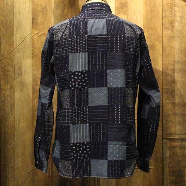 SUGAR CANE / シュガーケーン　FICTION ROMANCE 4.5oz PATCHWORK PRINT WORK SHIRT SC27843NVY｜able-store｜02