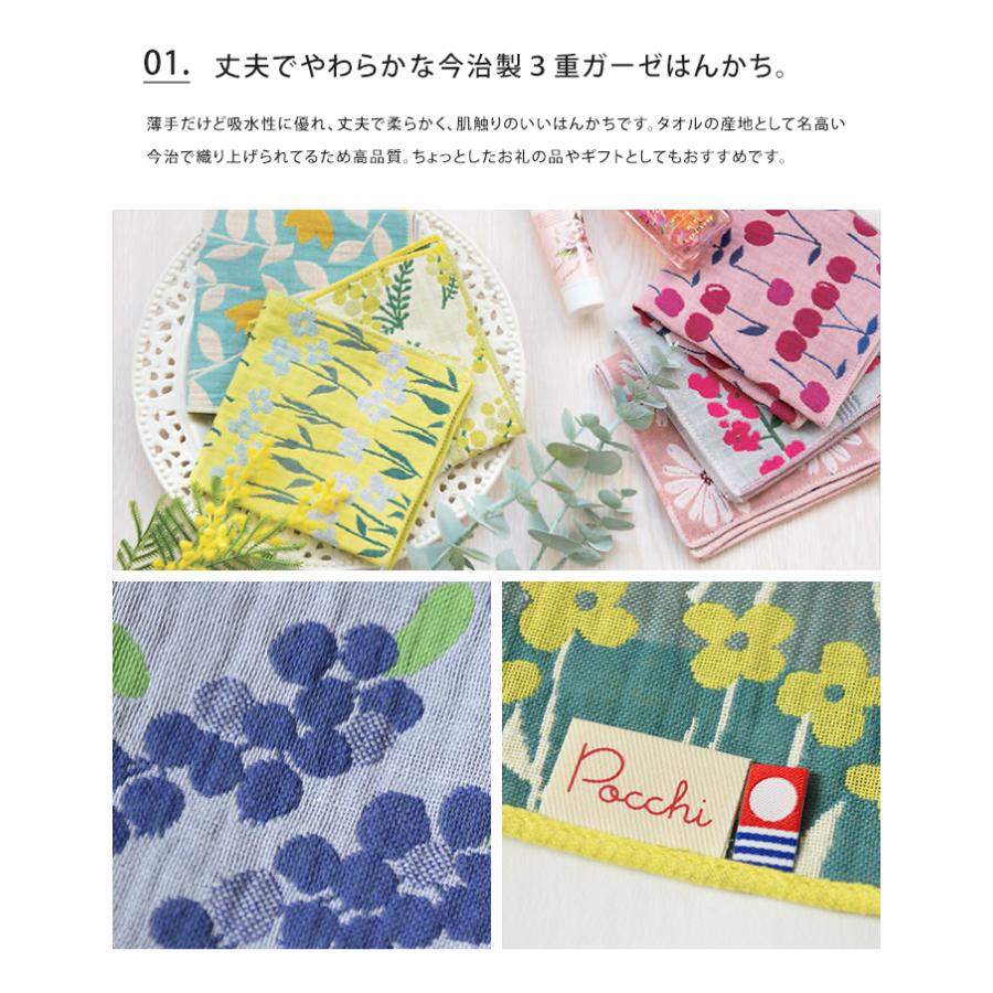 DESIGNERS JAPAN 今治製 3重ガーゼハンカチ 2枚セット pocchi 今治