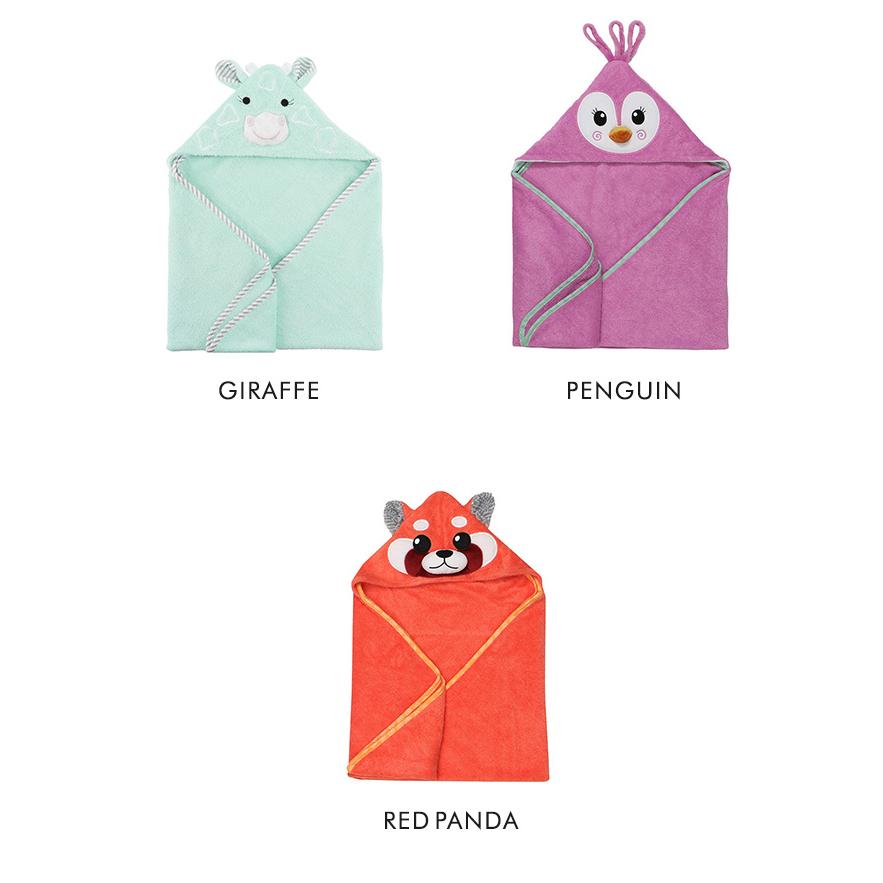 【新春値下げ】2枚セット　YUKI フード付きタオル 赤　ゆきんこ ZOOCCHINI（ズッキーニ） ベビーフード付きタオル コットン100% 綿