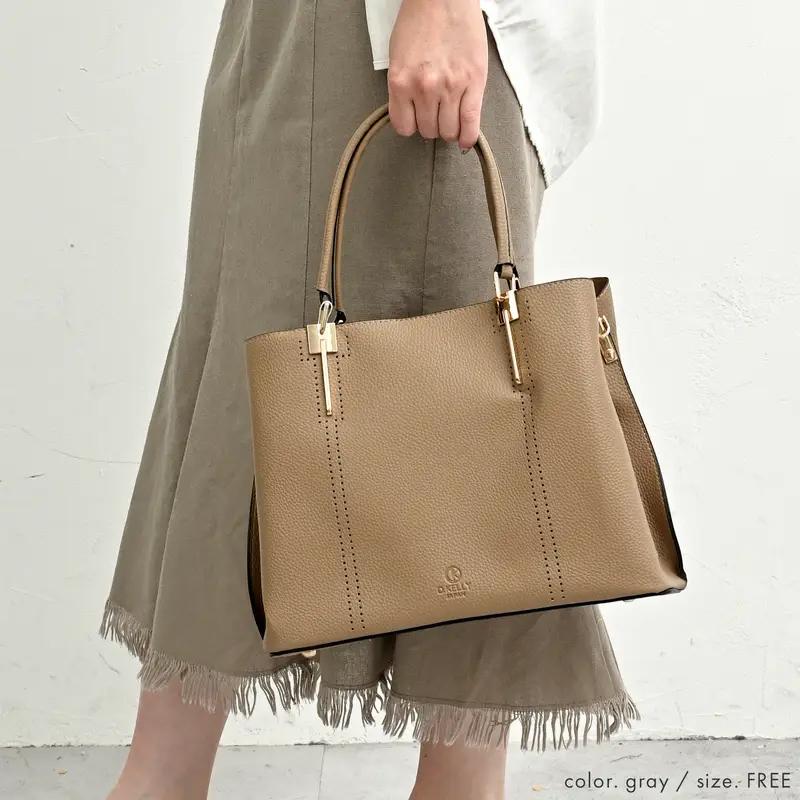 D.KELLY パンチングデザイン トートバッグ トートバッグ バッグ バック かばん 鞄 レディース 大容量 A4対応 合皮 ファスナー付き 送料無料 |  | 14