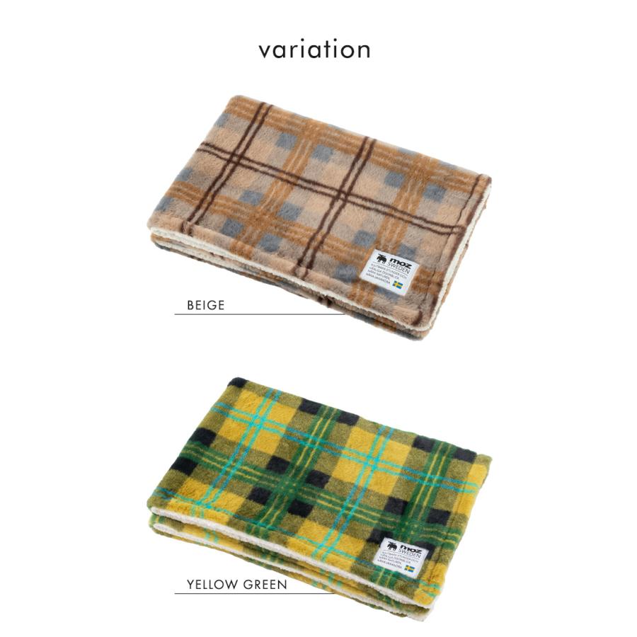 moz（モズ） チェック ファー ブランケット ボア モコモコ 北欧