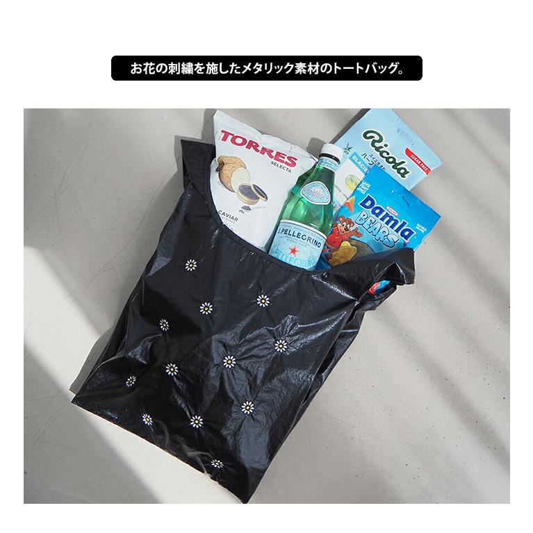 JOliJOli フローリスト刺繍エコバッグ ジョリジョリ メタリック