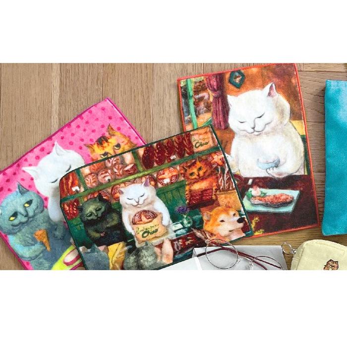 HEMING'S（ヘミングス） タオルハンカチ ハンドタオル ねこの暮らし