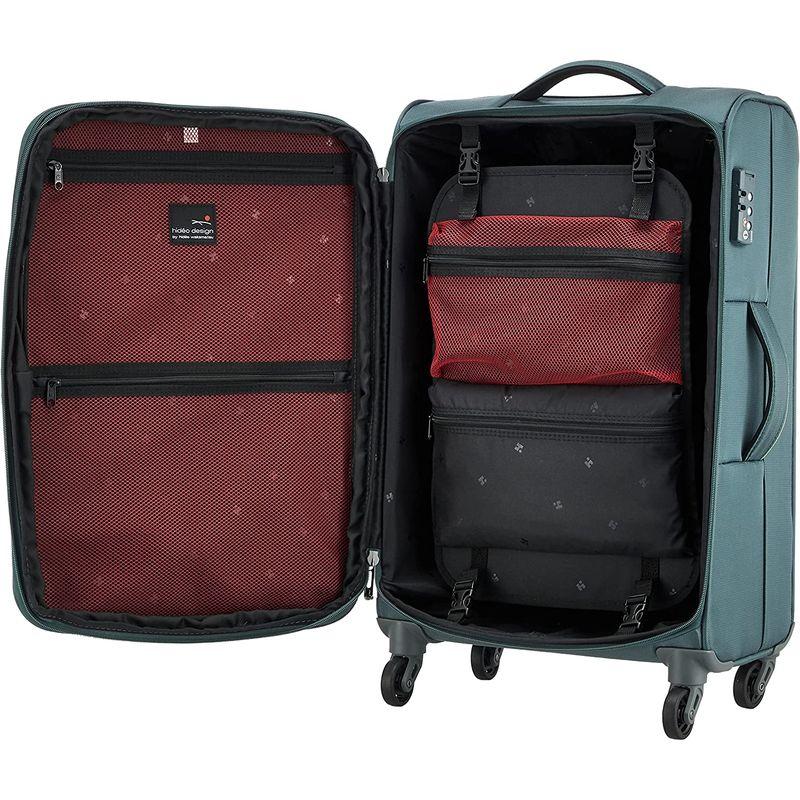 ヒデオワカマツ スーツケース ソフト フライII 超軽量 85-76010 49L 65.5 cm 2.6kg グレーグリーン cm スーツケース ソフト フライII 超軽量 49L 6kg グレーグリーン cmX 表地
