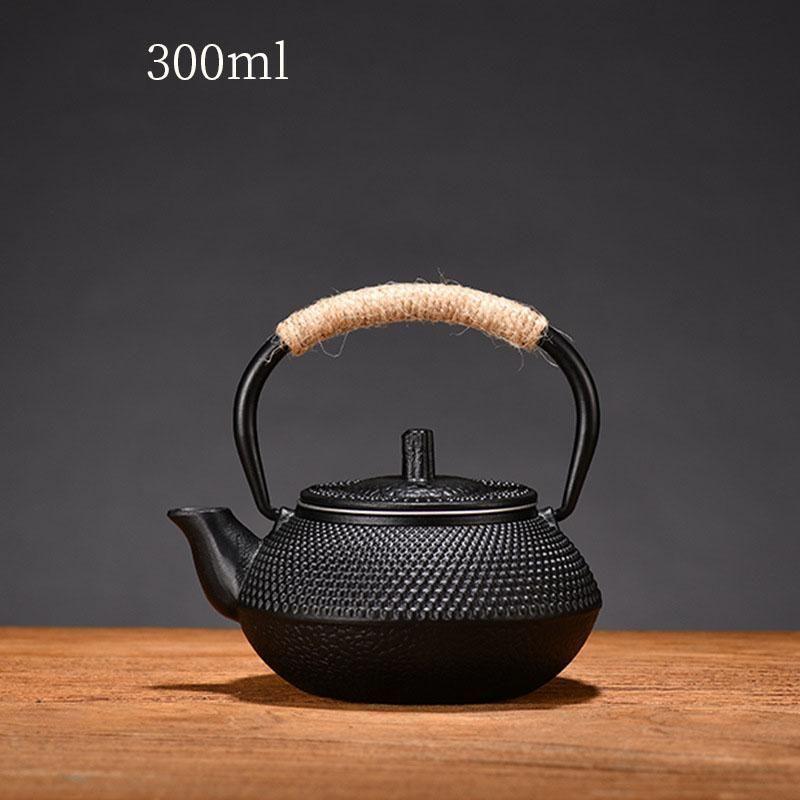 鉄瓶 急須 点柄 伝統工芸品 茶こし付き 鉄分補給 ホーローなし ガス