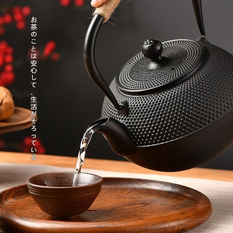 鉄瓶 急須 点柄 伝統工芸品 茶こし付き 鉄分補給 ホーローなし ガス